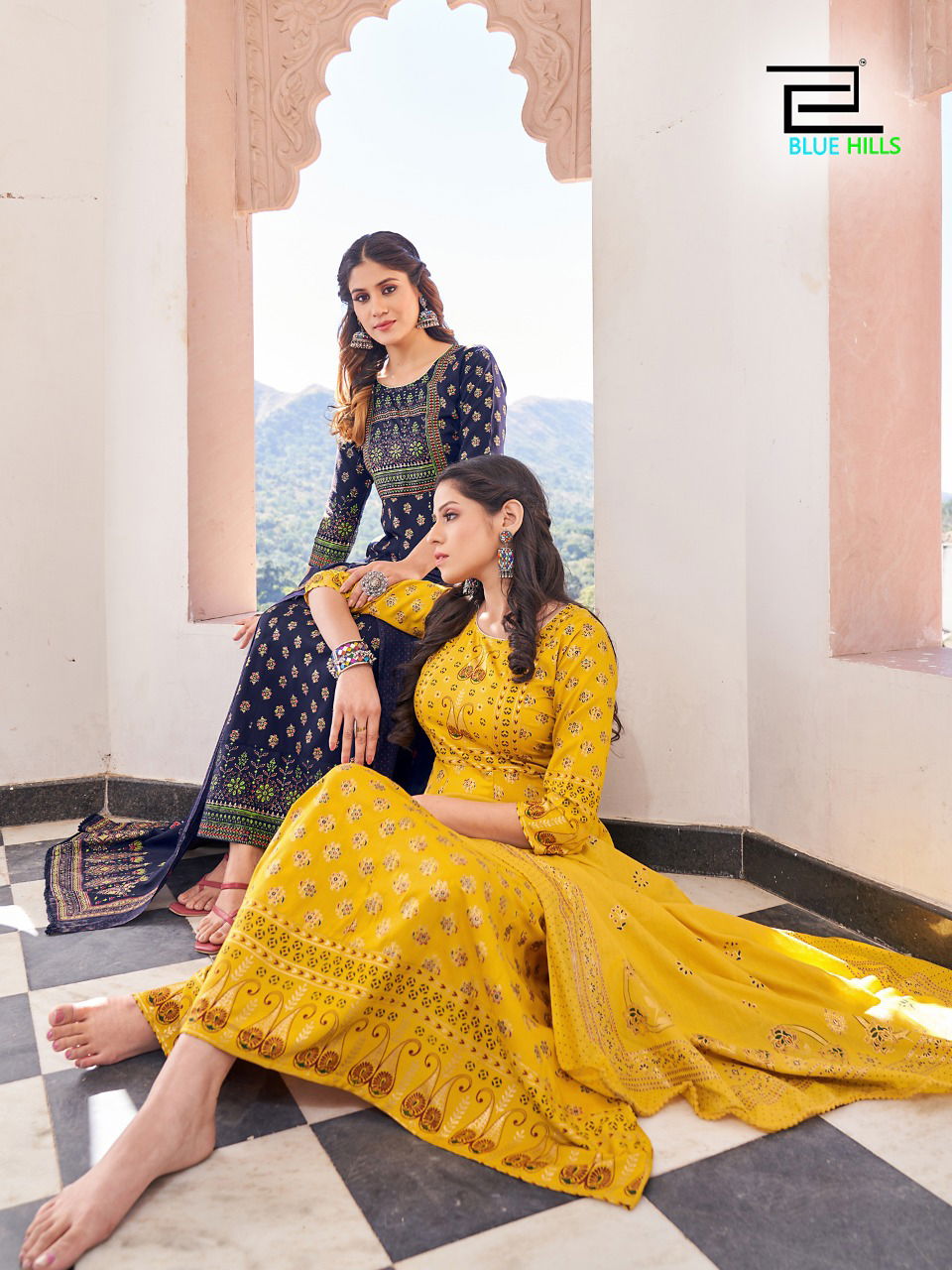 Blue Hills Senorita Vol 3 Heavy Festive Wear Wholesale Printed Kurtis With Dupatta Catalog